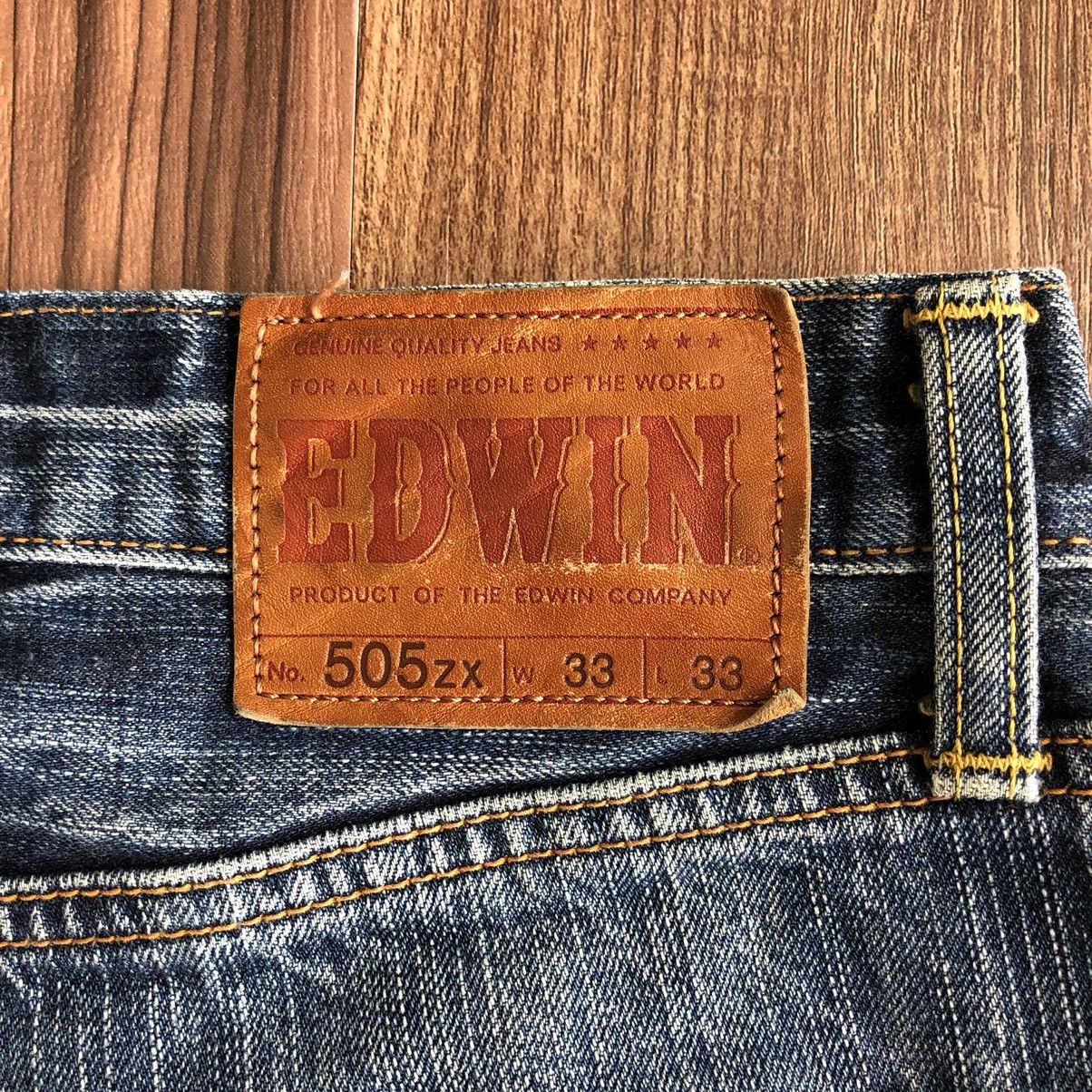 Edwin Vintage Edwin 505zx Selvedge Distressed Denim Jeans Size US 33 - 10 Thumbnail