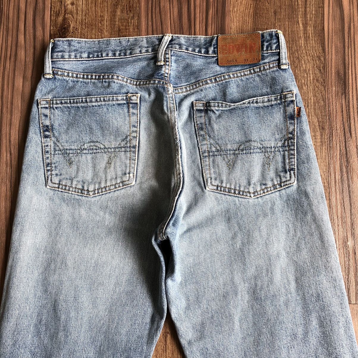 Edwin Vintage Edwin 505x Selvedge Distressed Denim Jeans Size US 31 - 9 Thumbnail