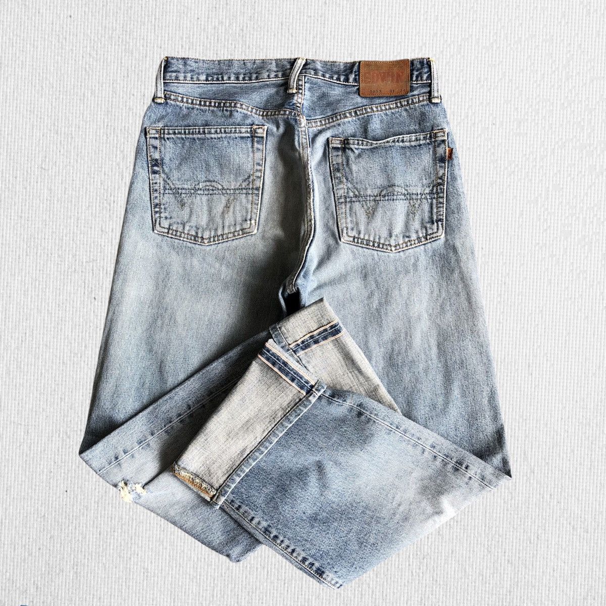 Edwin Vintage Edwin 505x Selvedge Distressed Denim Jeans Size US 31 - 1 Thumbnail