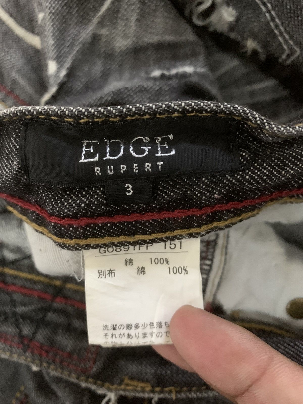 Japanese Brand 🔥EDGE Rupert Distressed Low Rise Jeans Travis Scott Fashion Size US 31 - 7 Thumbnail