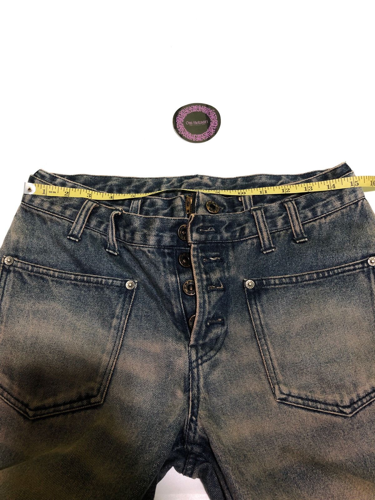 Japanese Brand 💢LAST DROP💢 PPFM DOUBLE WAIST FLY BUTTONS BOOTCUT DENIM Size US 30 / EU 46 - 18 Thumbnail
