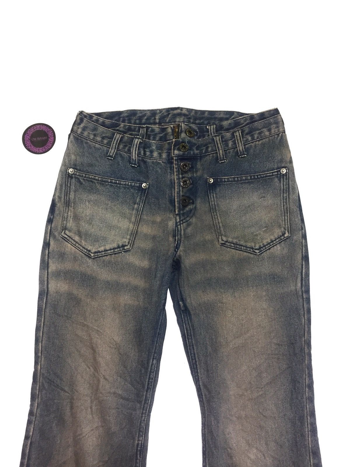 Japanese Brand 💢LAST DROP💢 PPFM DOUBLE WAIST FLY BUTTONS BOOTCUT DENIM Size US 30 / EU 46 - 7 Thumbnail