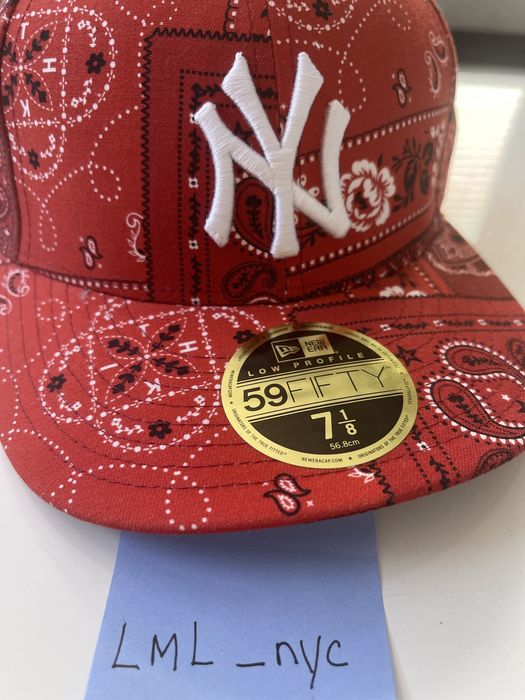 Kith Red Paisley New Era x Kith Yankees fitted cap | Grailed