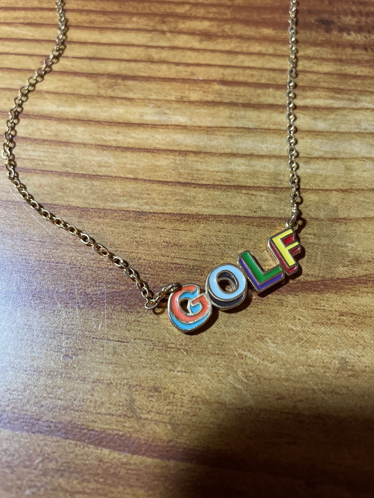 Buy GOLF WANG Happy Logo Gold Necklace 'Multicolor