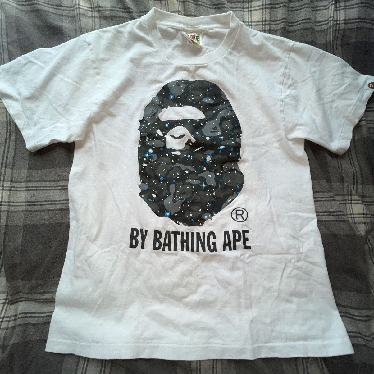 Bape Bape Glow In The Dark Space Camo Ape Head Tee Grailed