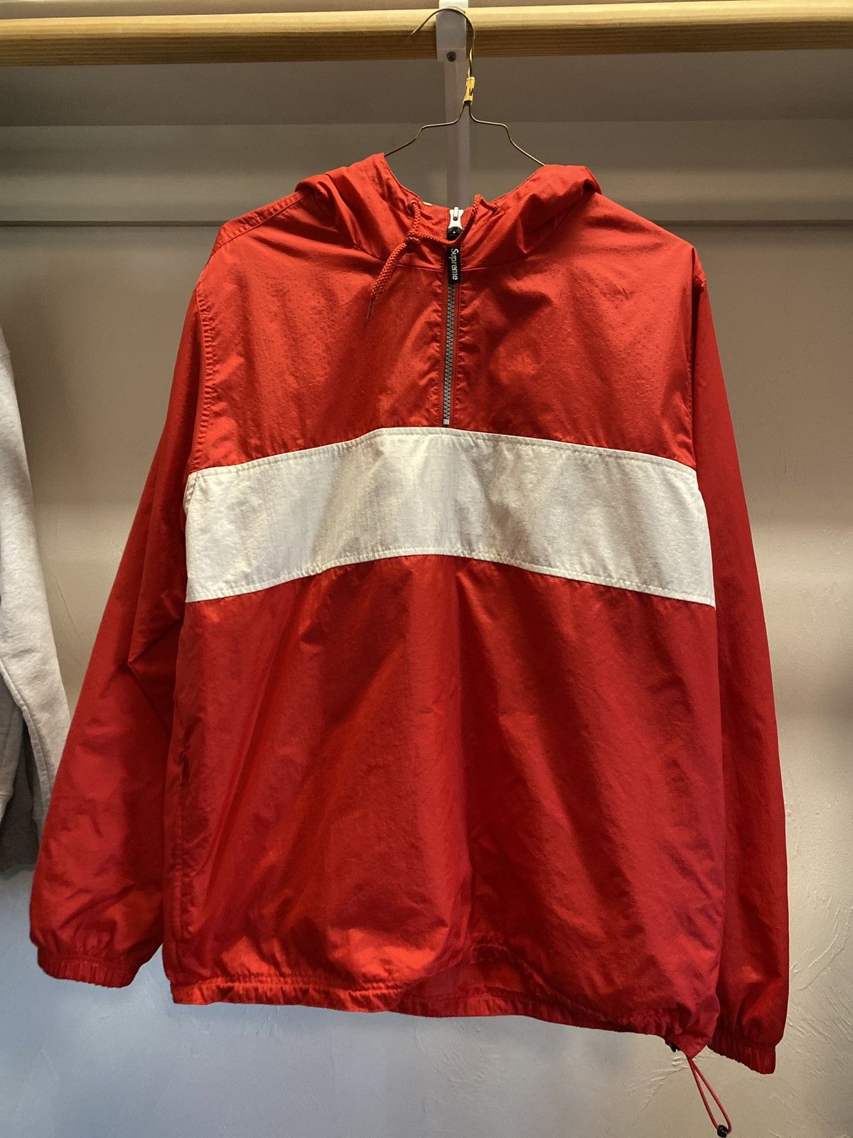 image of Supreme Nylon Ripstop Pullover Jacket in Red, Men's (Size Medium)