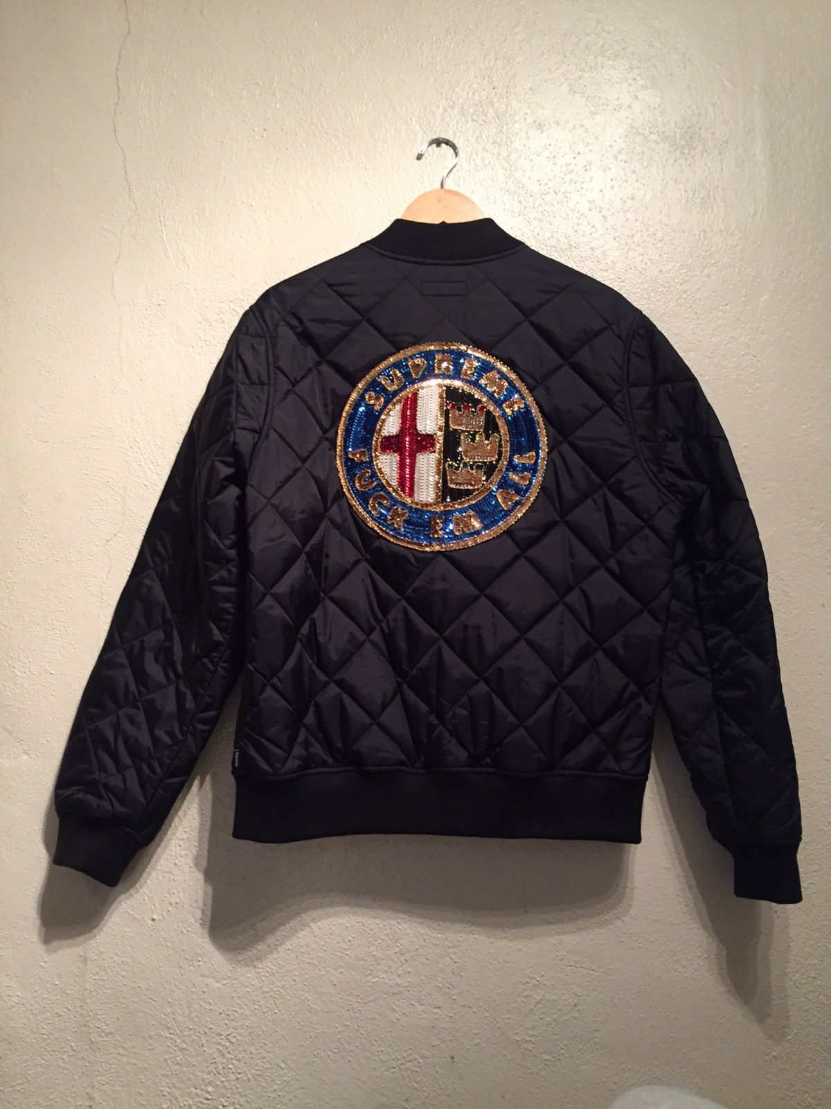 Supreme Alfa Romeo Quilted Nylon Bomber Jacket SIZE M Black Used in japan