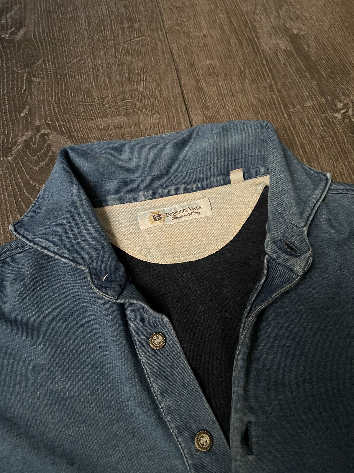 Domenico Vacca Domenico Vacca Denim Cotton Polo Size US L / EU 52-54 / 3 - 2 Thumbnail