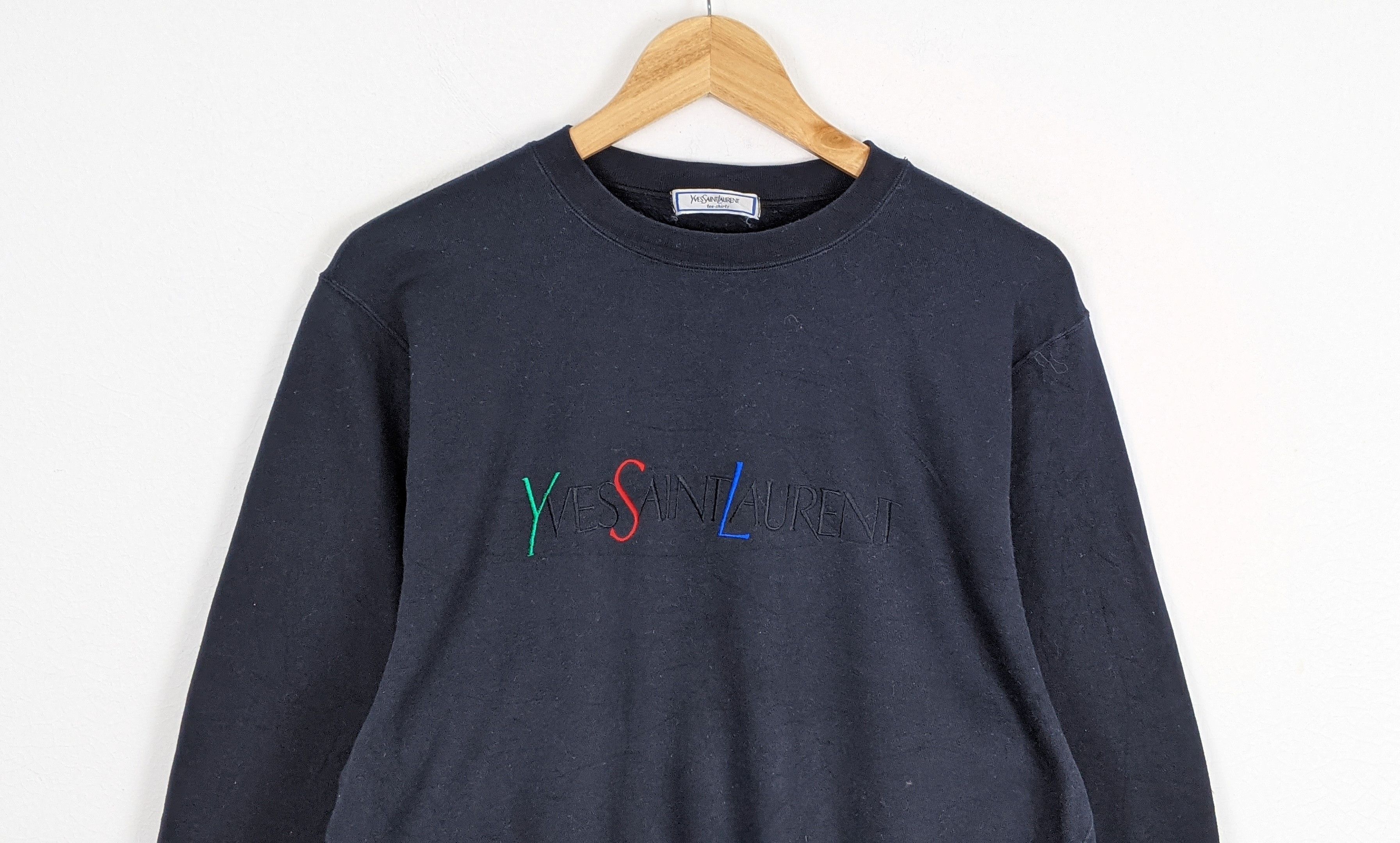 Yves Saint Laurent YSL Colourblock spellout sweatshirt