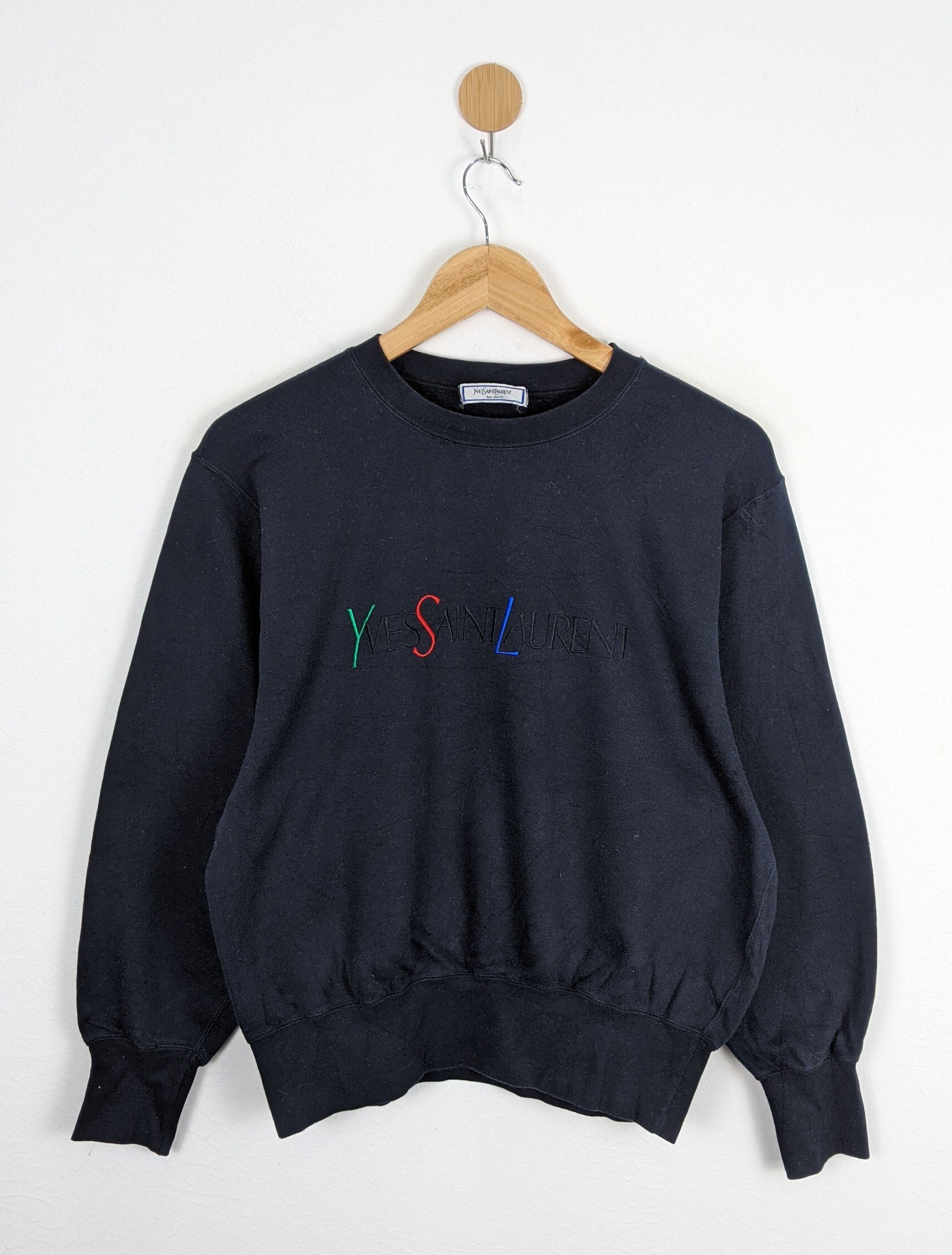 Yves Saint Laurent Yves Saint Laurent YSL Colourblock spellout sweatshirt Size US M / EU 48-50 / 2 - 1 Thumbnail