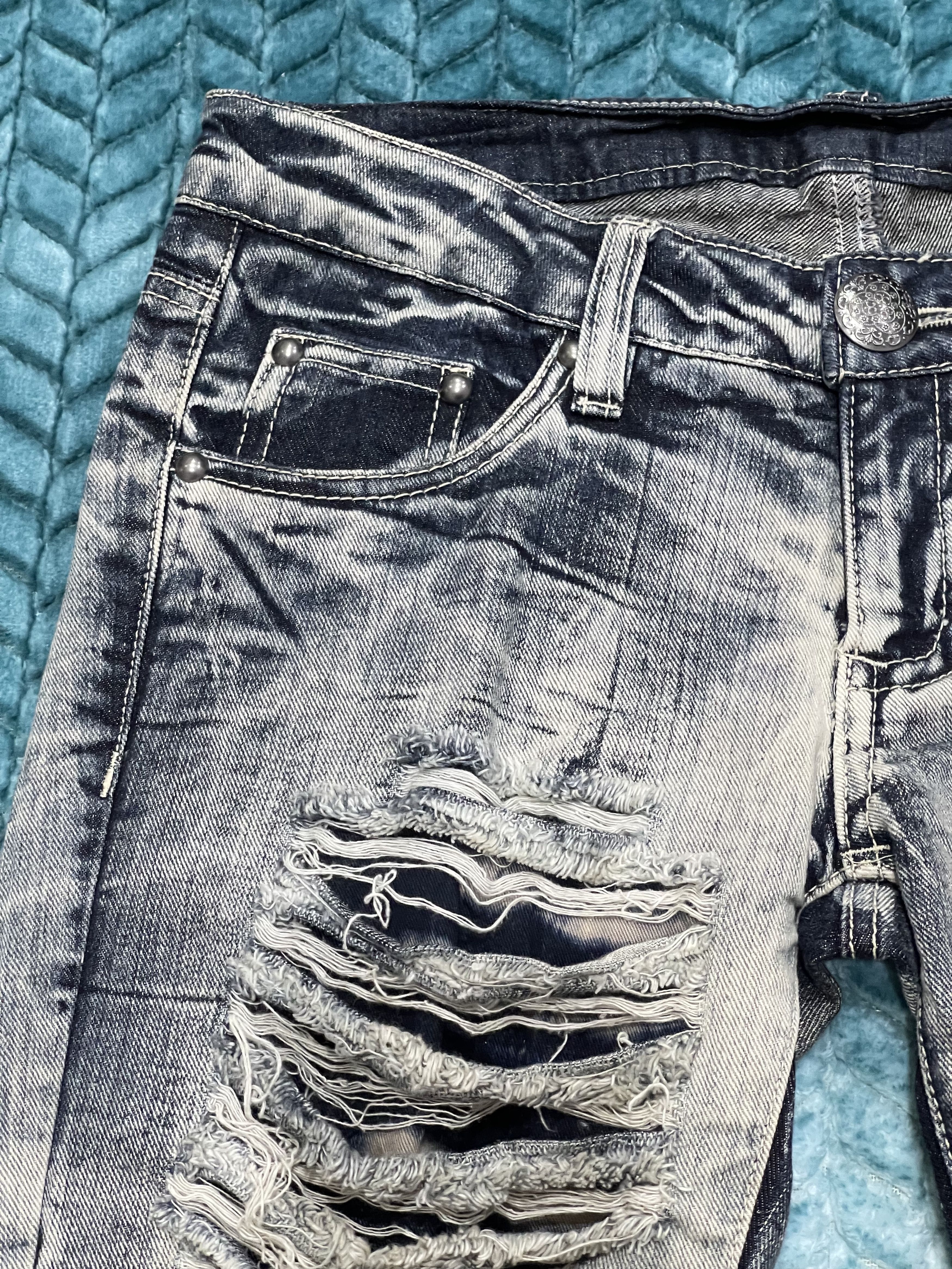 Japanese Brand Special Grazie Design Distress Denim Pants Size US 31 - 5 Thumbnail