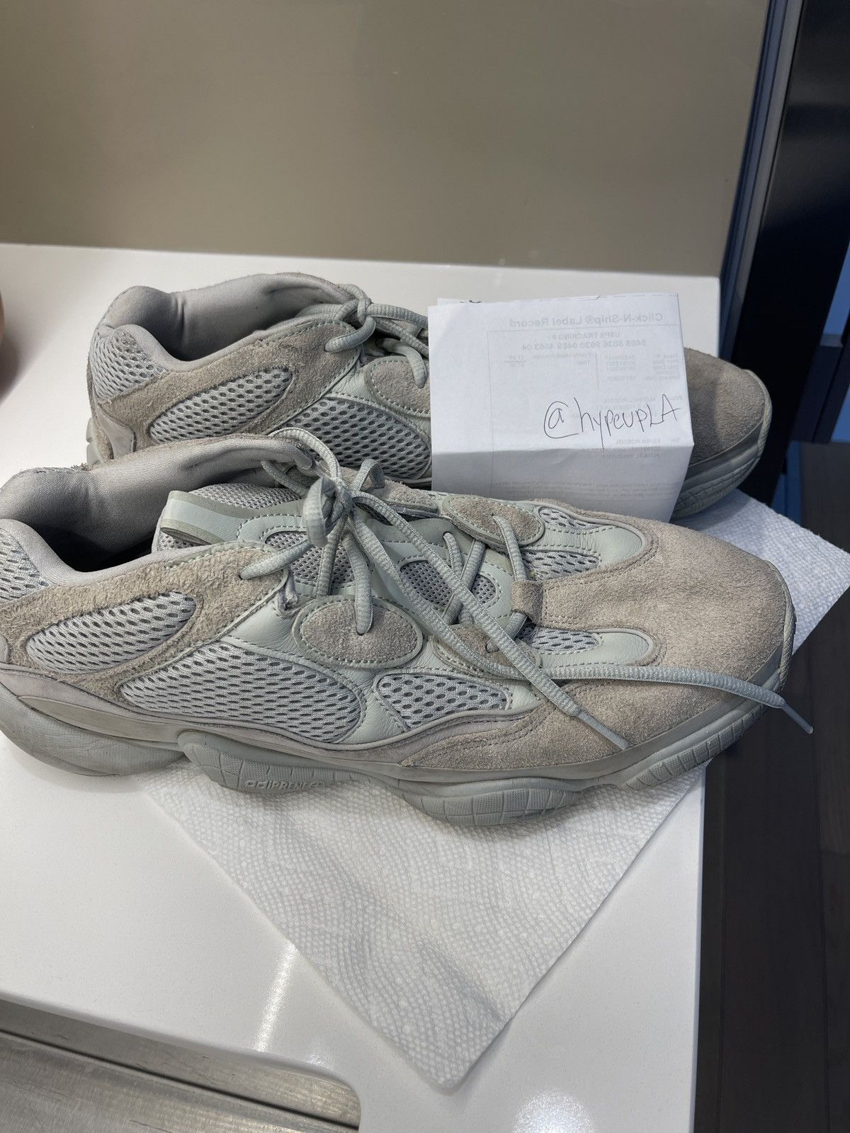 adidas gazelle silver green womens Yeezy x Adidas 500 Ortholite Sneakers