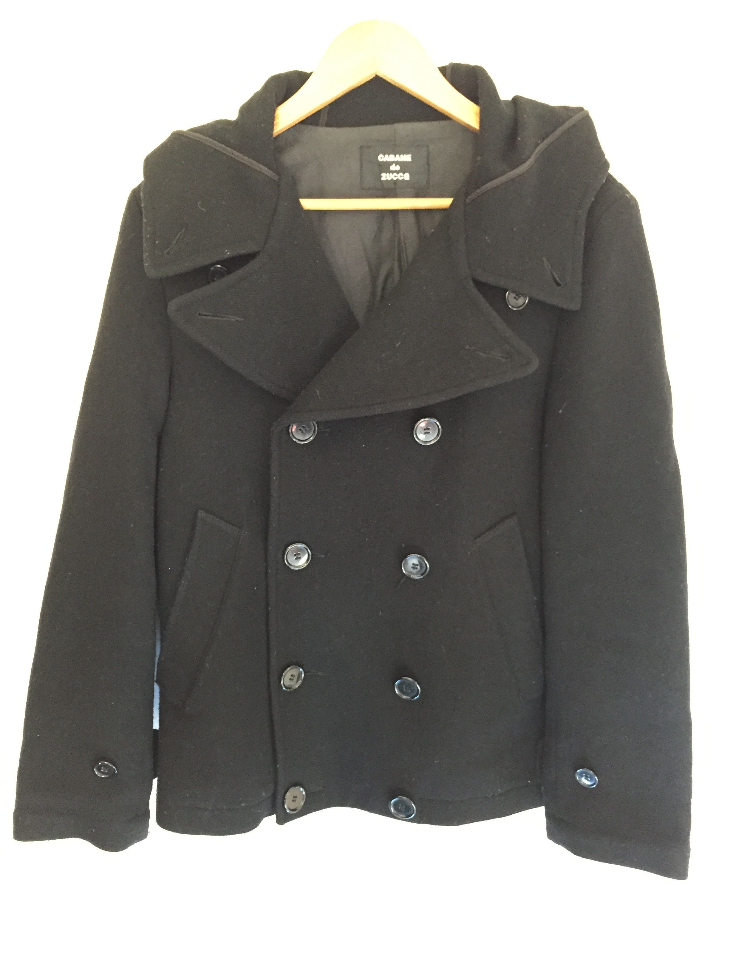 CABANE de ZUCCa 90's ZUCCA by Issey Miyake pea coat hoodie Size US M / EU 48-50 / 2 - 2 Thumbnail