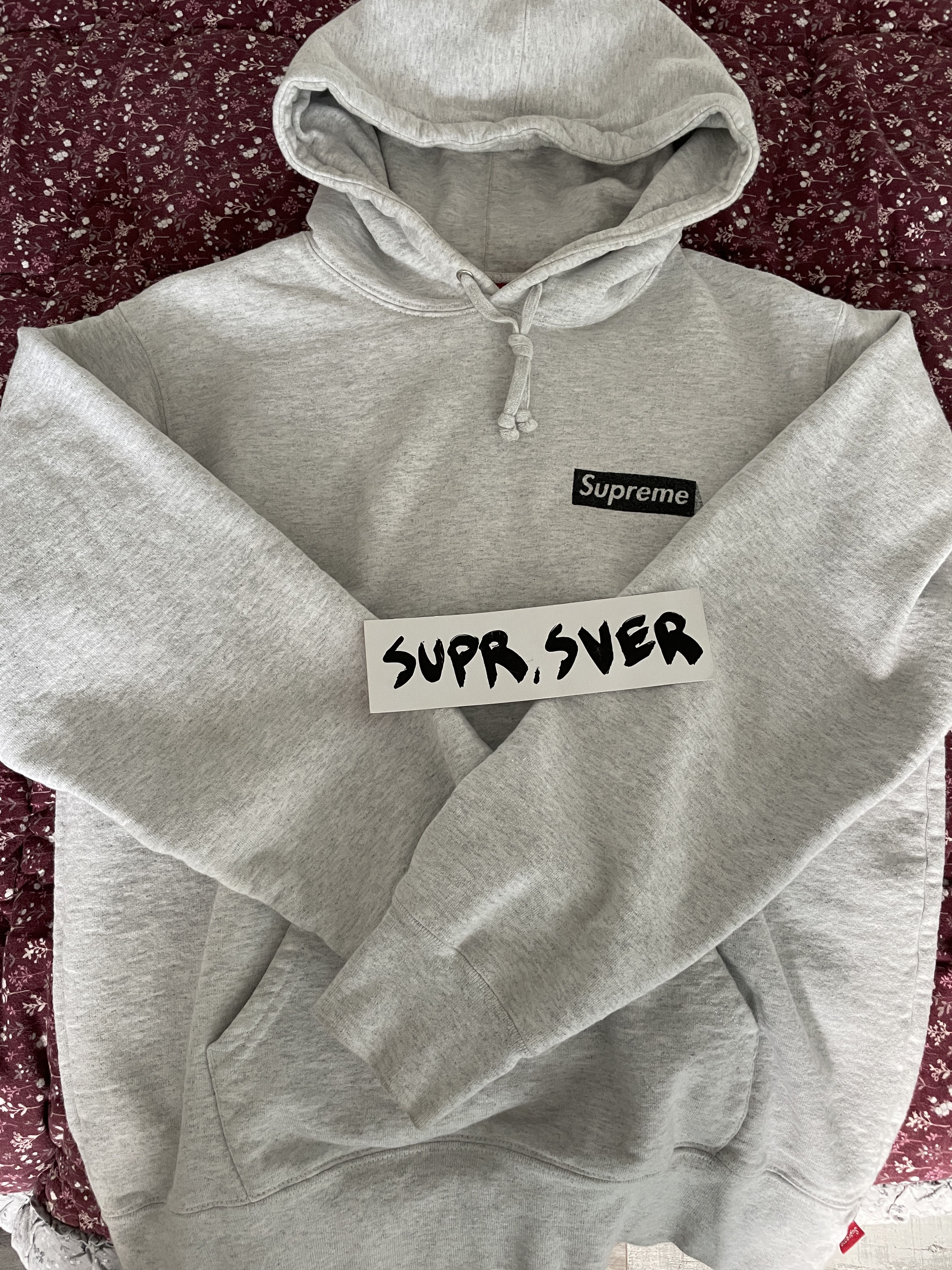 Supreme Stop Crying Hooded Sweatshirt Ash Grey Medium | Grailed