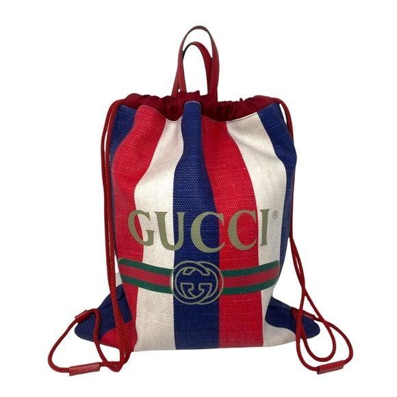 Gucci GUCCI Sylvie Print Medium Drawstring Backpack Size ONE SIZE - 16 Thumbnail