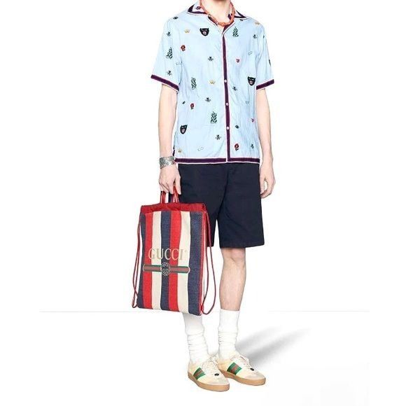 Gucci GUCCI Sylvie Print Medium Drawstring Backpack Size ONE SIZE - 2 Thumbnail