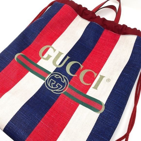 Gucci GUCCI Sylvie Print Medium Drawstring Backpack Size ONE SIZE - 9 Thumbnail