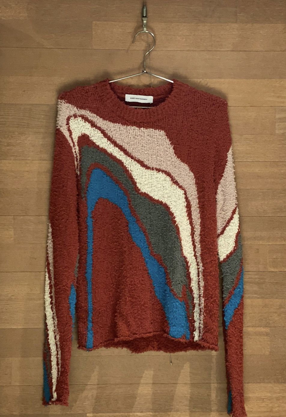 Kiko Kostadinov Archive 0005 Red Delva Intarsia Knit Sweater | Grailed