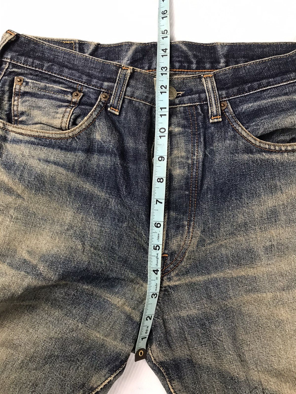 Japanese Brand RED SELVAGE ripped denim 14oz index 1960s known as 66x model Size US 31 - 22 Thumbnail