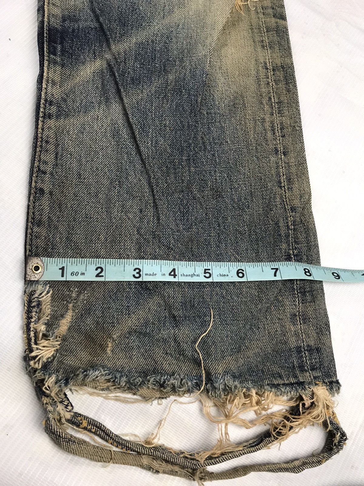 Japanese Brand RED SELVAGE ripped denim 14oz index 1960s known as 66x model Size US 31 - 24 Thumbnail