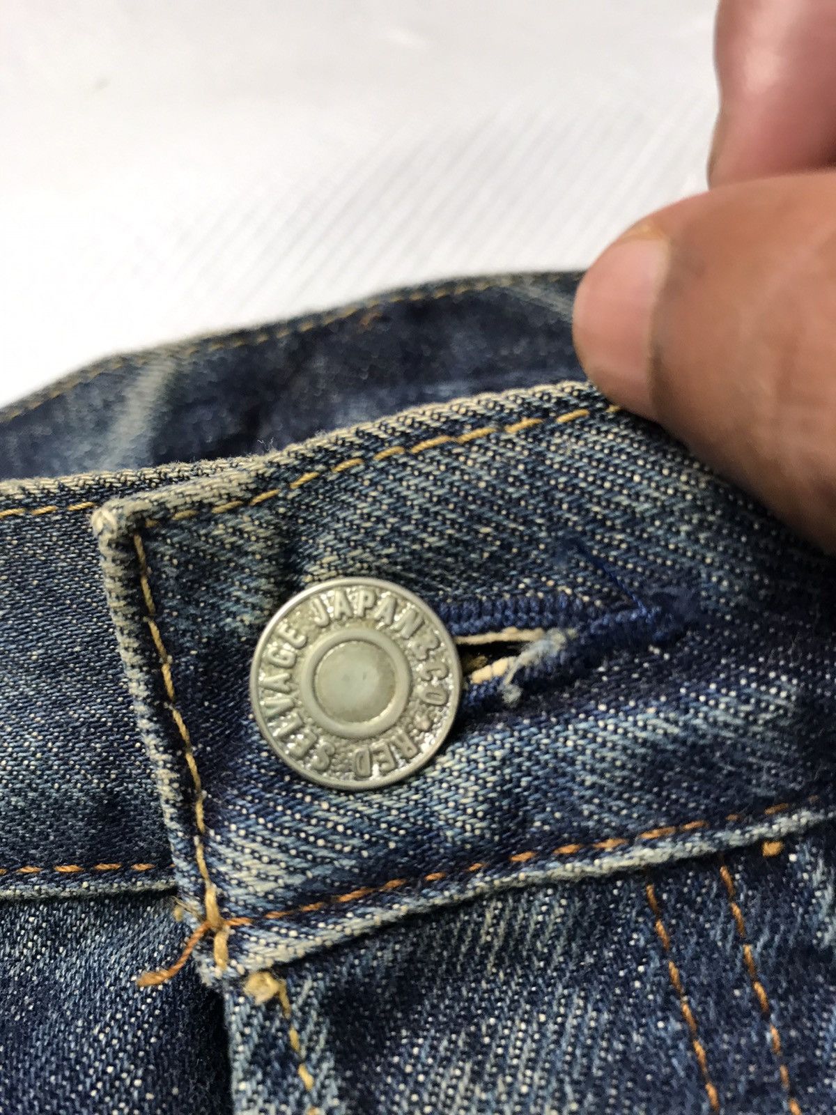 Japanese Brand RED SELVAGE ripped denim 14oz index 1960s known as 66x model Size US 31 - 5 Thumbnail