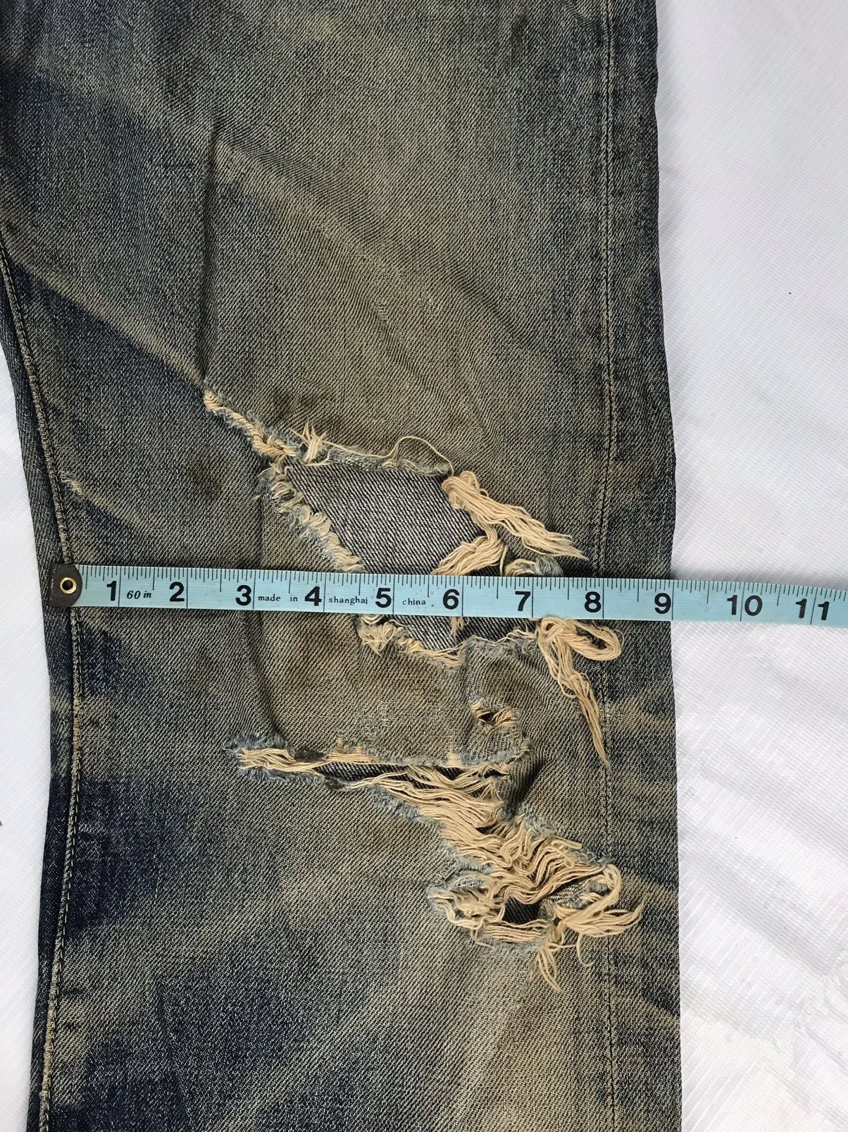 Japanese Brand RED SELVAGE ripped denim 14oz index 1960s known as 66x model Size US 31 - 25 Thumbnail