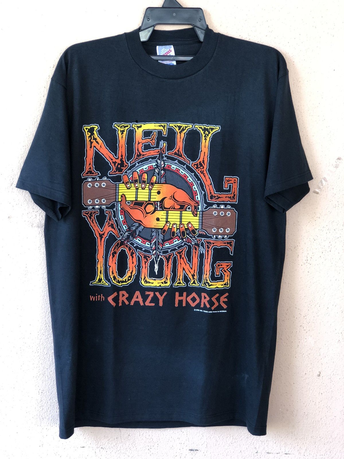 Band Tees Vintage 90s NEIL YOUNG With Crazy Horse Tour Tee Size US L / EU 52-54 / 3 - 1 Thumbnail
