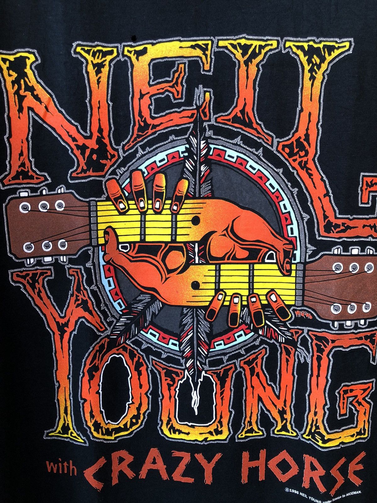 Band Tees Vintage 90s NEIL YOUNG With Crazy Horse Tour Tee Size US L / EU 52-54 / 3 - 3 Thumbnail