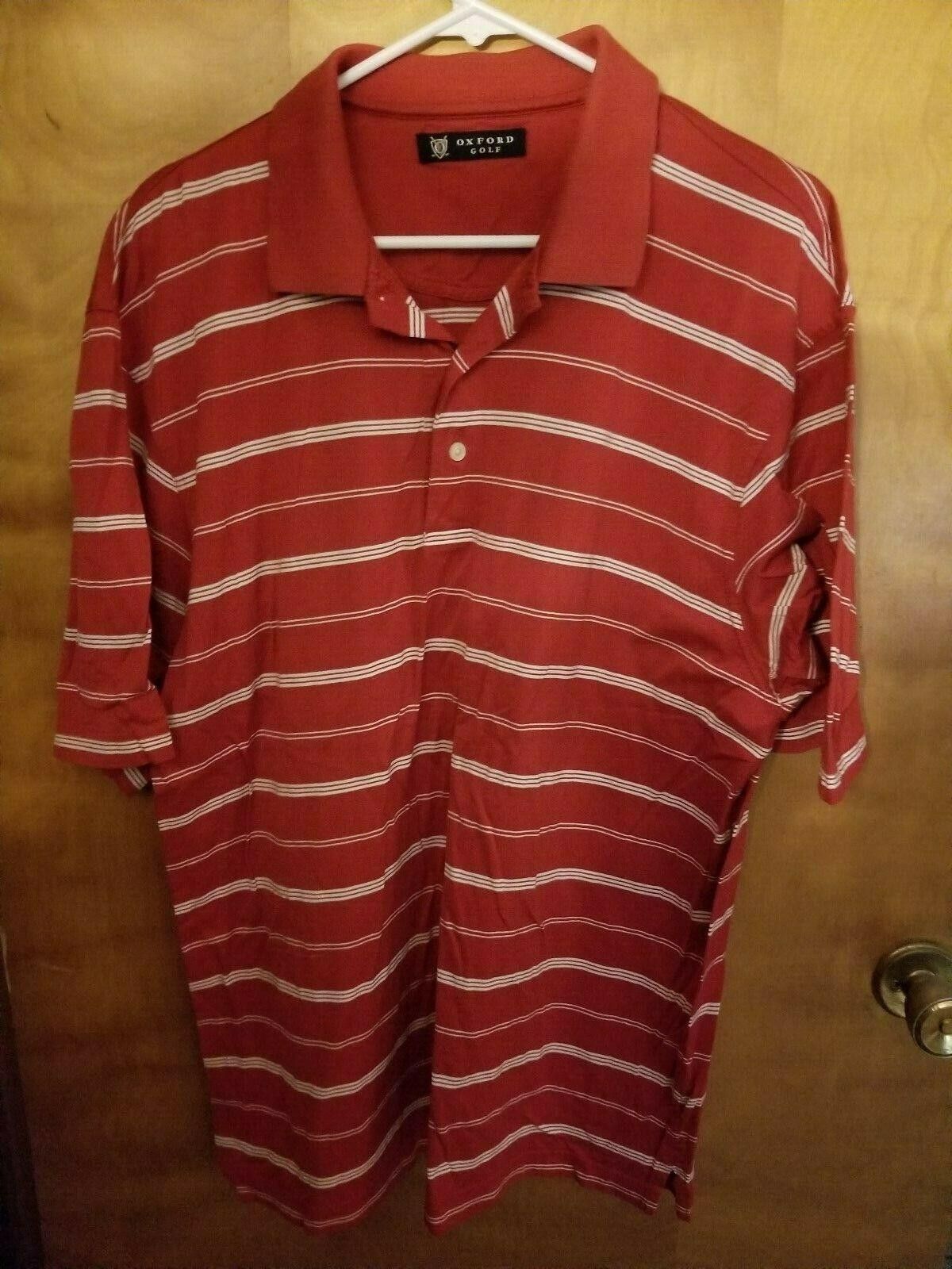 Oxford GOLF Red Short Sleeve Striped Polo Shirt Men's Grailed