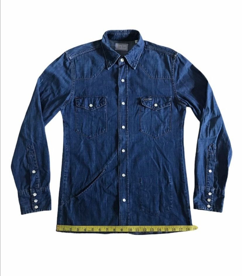 Blue Blue Japan × If Six Was Nine × Japanese Brand BLUE BLUE JAPAN, SNAP BUTTON DENIM WESTERN SELVEDGE SHIRT. Size US S / EU 44-46 / 1 - 21 Thumbnail