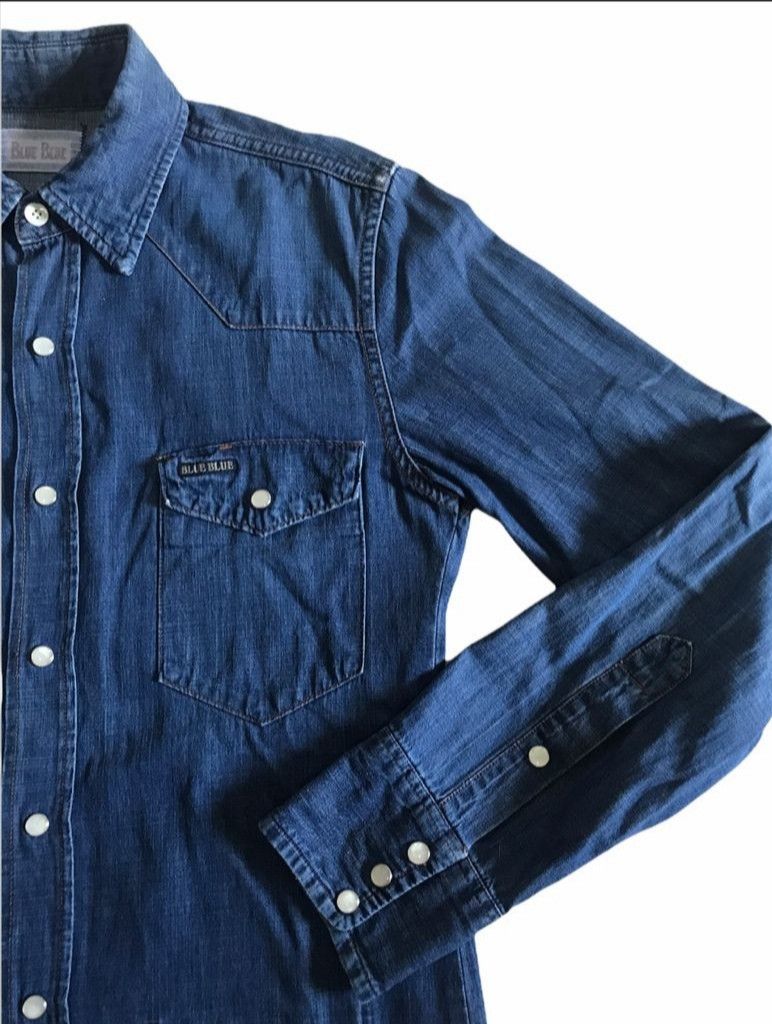 Blue Blue Japan × If Six Was Nine × Japanese Brand BLUE BLUE JAPAN, SNAP BUTTON DENIM WESTERN SELVEDGE SHIRT. Size US S / EU 44-46 / 1 - 24 Thumbnail