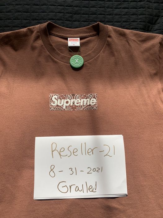 Supreme Supreme Bandana Box Logo Tee Brown Size Medium FW19 | Grailed