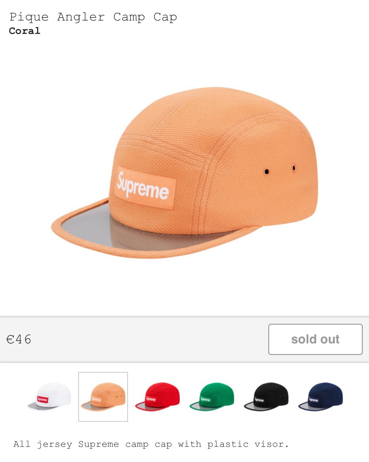 Supreme Pique Angler Camp Cap Grailed
