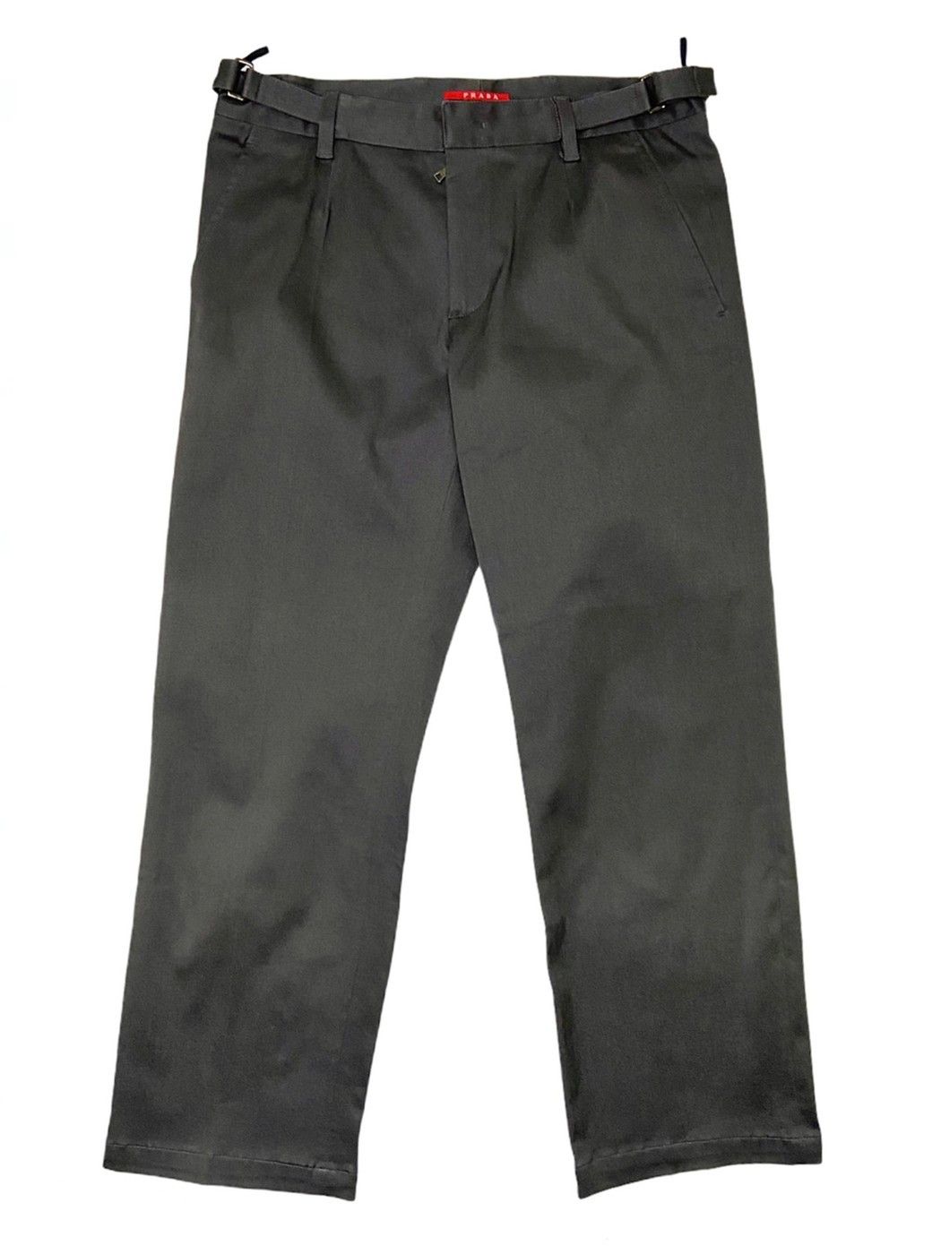 Prada MINIMALISTIC SS’08 RELAXED FIT GREY VELCRO CHINOS PANTS | Grailed