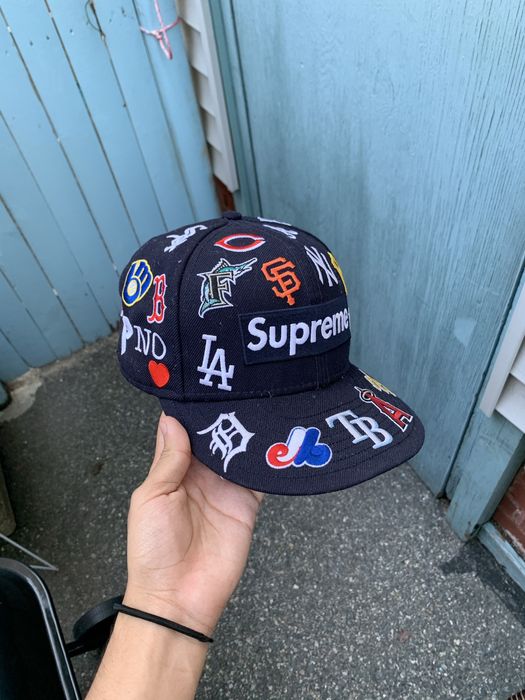 Supreme Supreme MLB New Era Fitted Navy 7 3/8 | Grailed