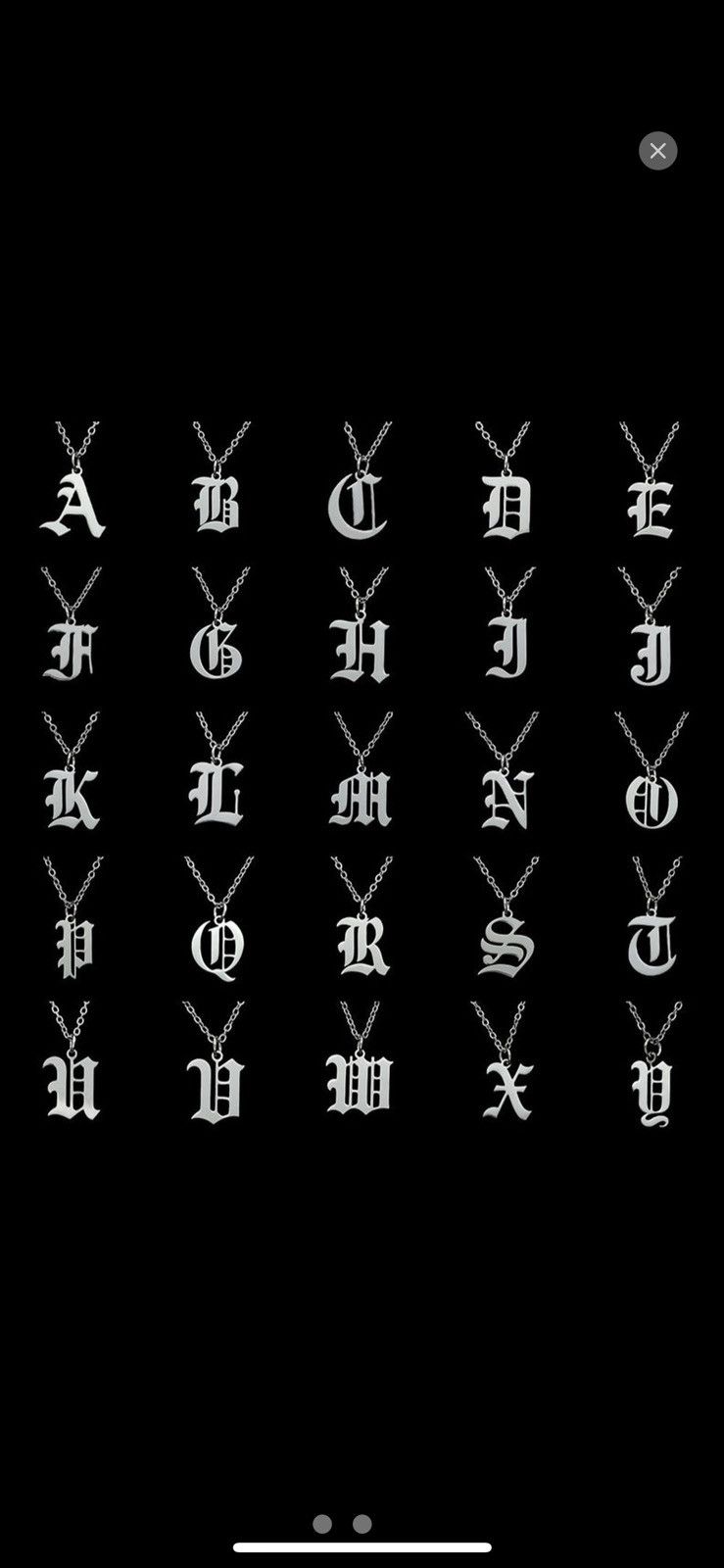 Jewelry Old English initial necklace / Gothic letter necklace Size ONE SIZE - 1 Thumbnail