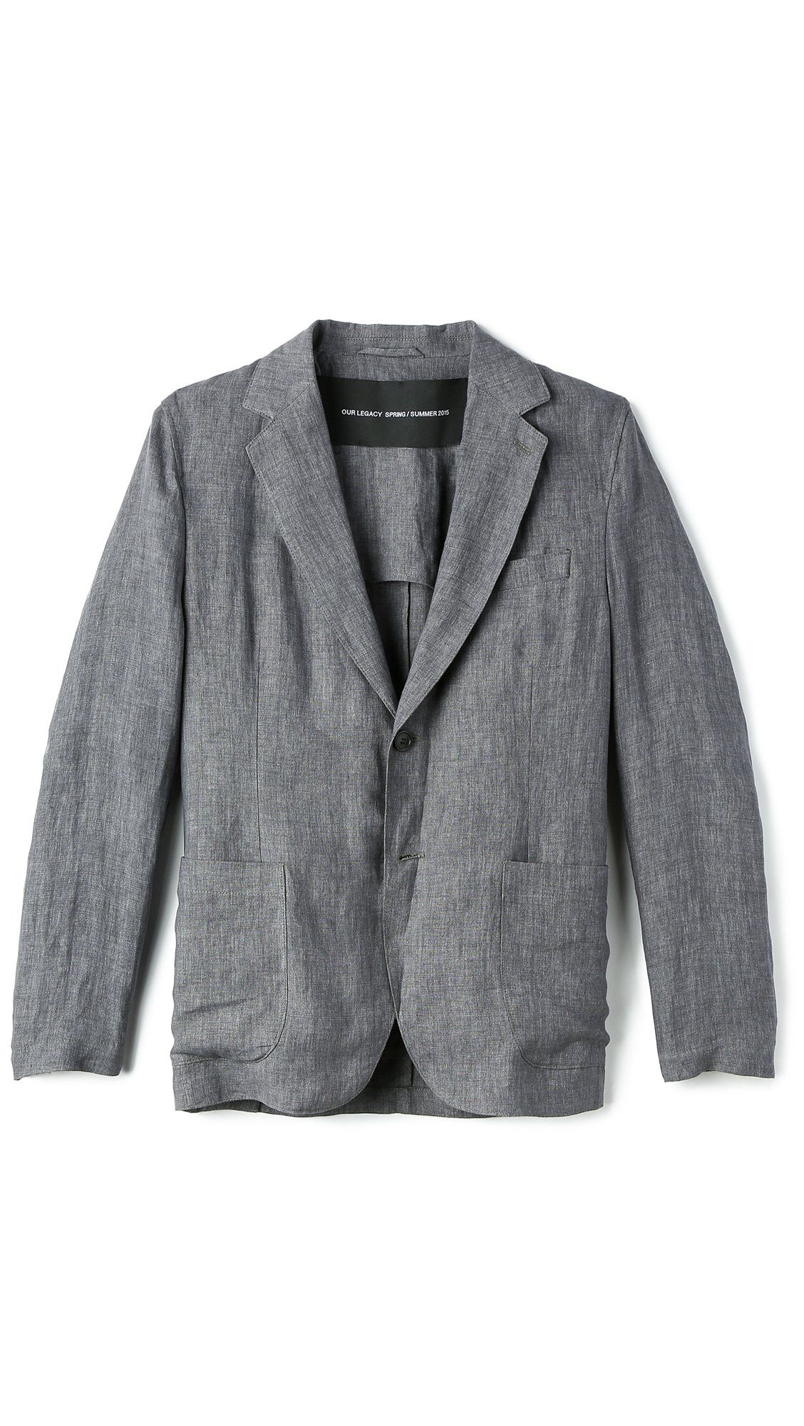 Our Legacy Unconstructed blazer in charcoal Linen | Grailed