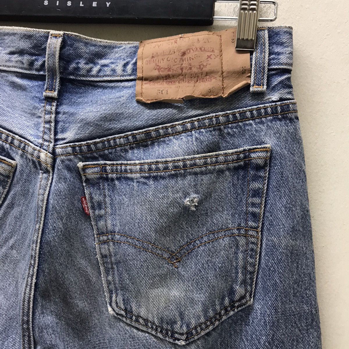 Levi's Vintage 90s Levis 501 Distressed Light wash Made in USA Size US 30 / EU 46 - 13 Thumbnail