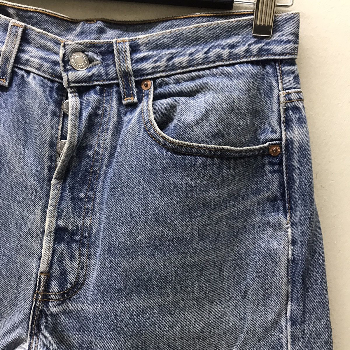 Levi's Vintage 90s Levis 501 Distressed Light wash Made in USA Size US 30 / EU 46 - 5 Thumbnail