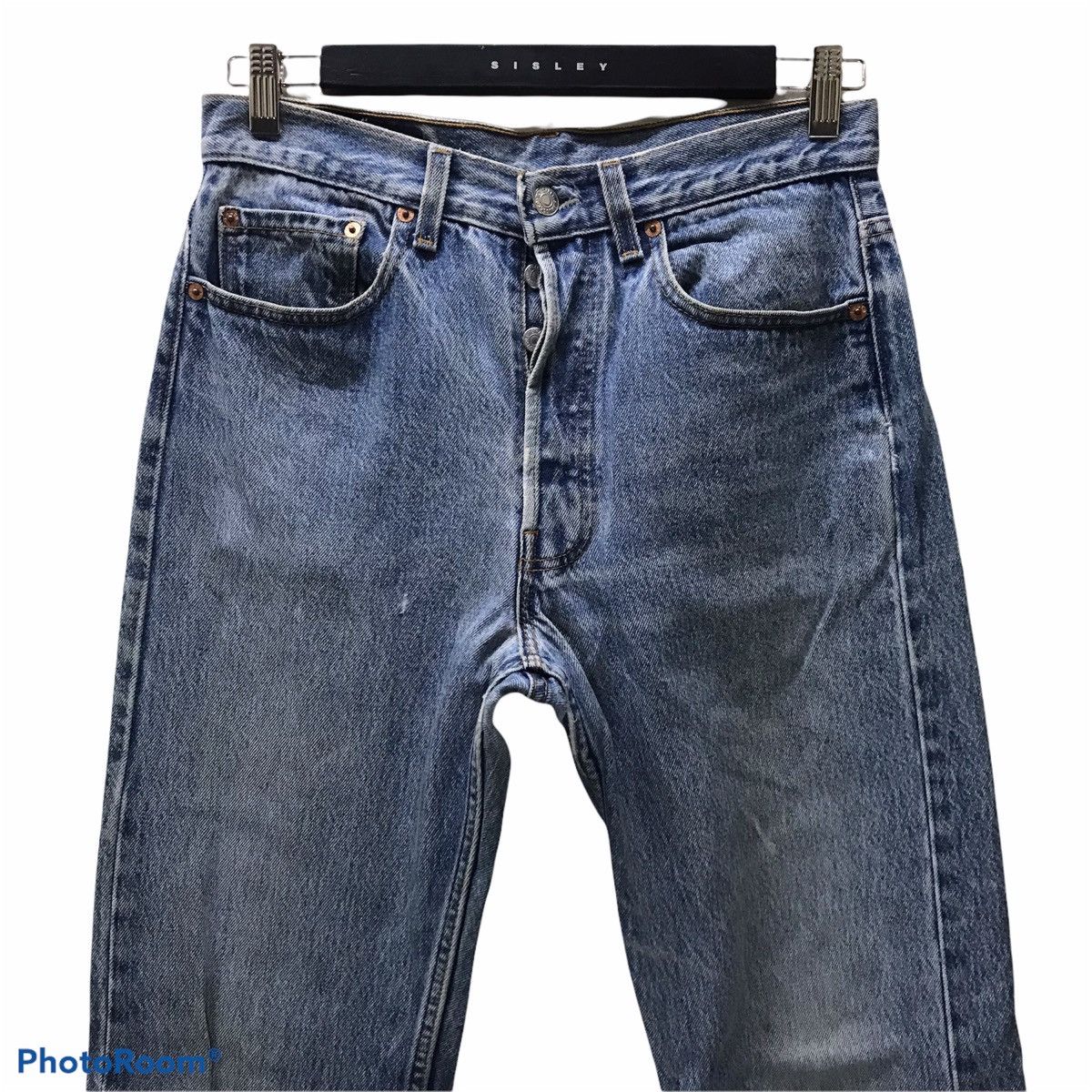 Levi's Vintage 90s Levis 501 Distressed Light wash Made in USA Size US 30 / EU 46 - 3 Thumbnail