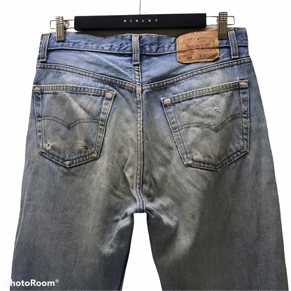 Levi's Vintage 80s Levis 501 Distressed Dirty Faded Butler Style Size US 33 - 11 Thumbnail