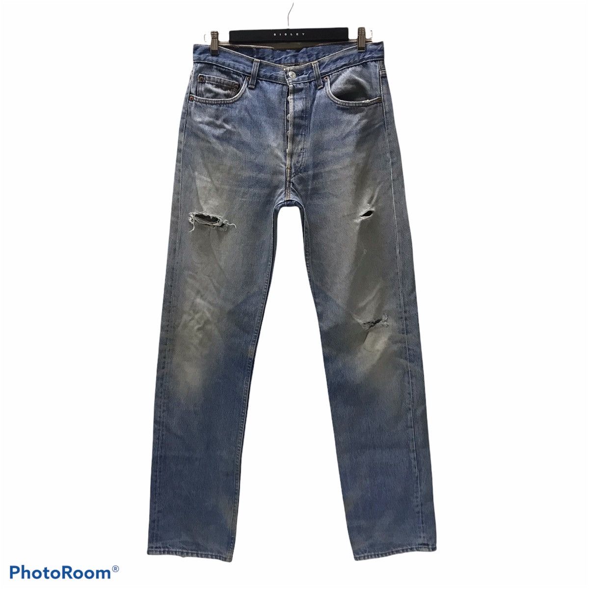 Levi's Vintage 80s Levis 501 Distressed Dirty Faded Butler Style Size US 33 - 1 Thumbnail