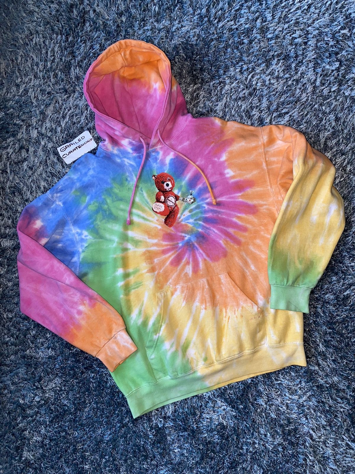 Travis scott astroworld tour store skipping bear hoodie tie dye