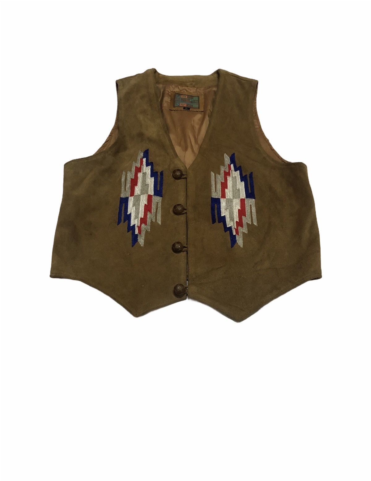 Cowboy Equipment Vintage leather vest with embroidery symbol logo Size US L / EU 52-54 / 3 - 1 Thumbnail