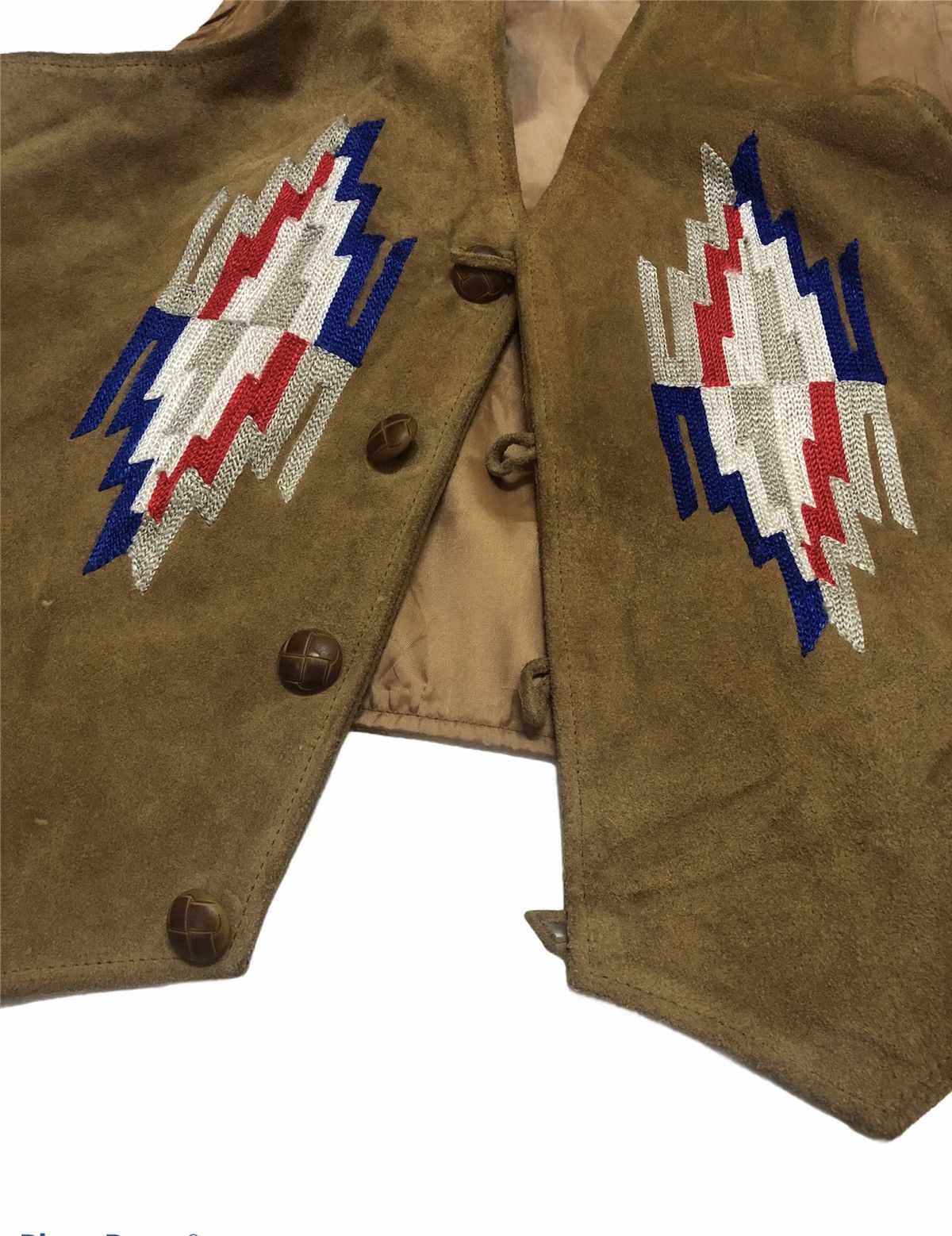 Cowboy Equipment Vintage leather vest with embroidery symbol logo Size US L / EU 52-54 / 3 - 4 Thumbnail