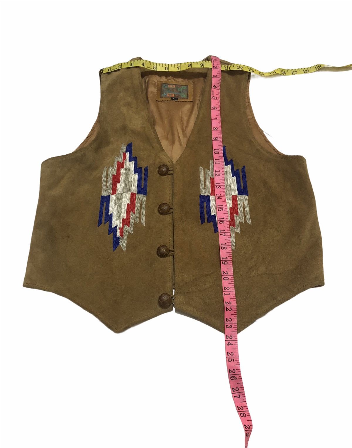 Cowboy Equipment Vintage leather vest with embroidery symbol logo Size US L / EU 52-54 / 3 - 5 Thumbnail