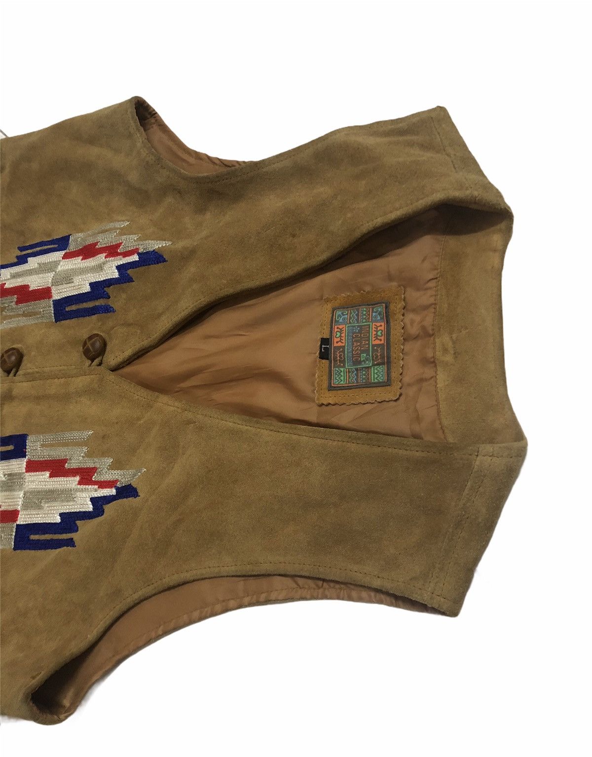 Cowboy Equipment Vintage leather vest with embroidery symbol logo Size US L / EU 52-54 / 3 - 3 Thumbnail
