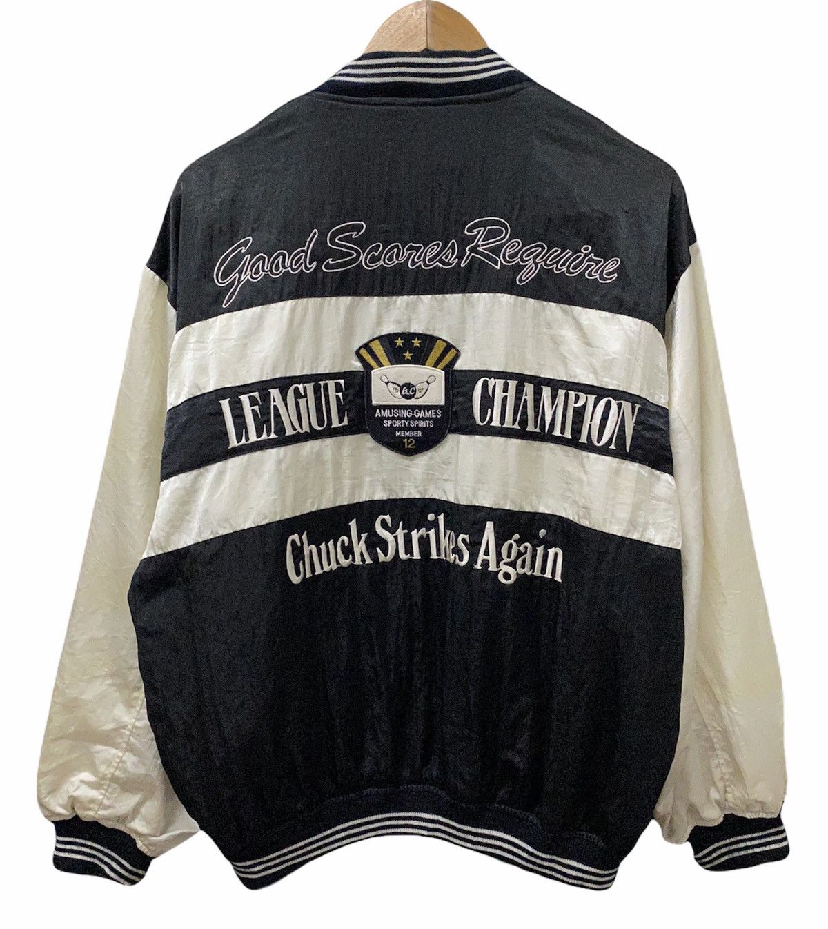 Vintage 🔥Vintage Hot Crew League Champ Bowling Varsity Jacket Size US L / EU 52-54 / 3 - 6 Thumbnail