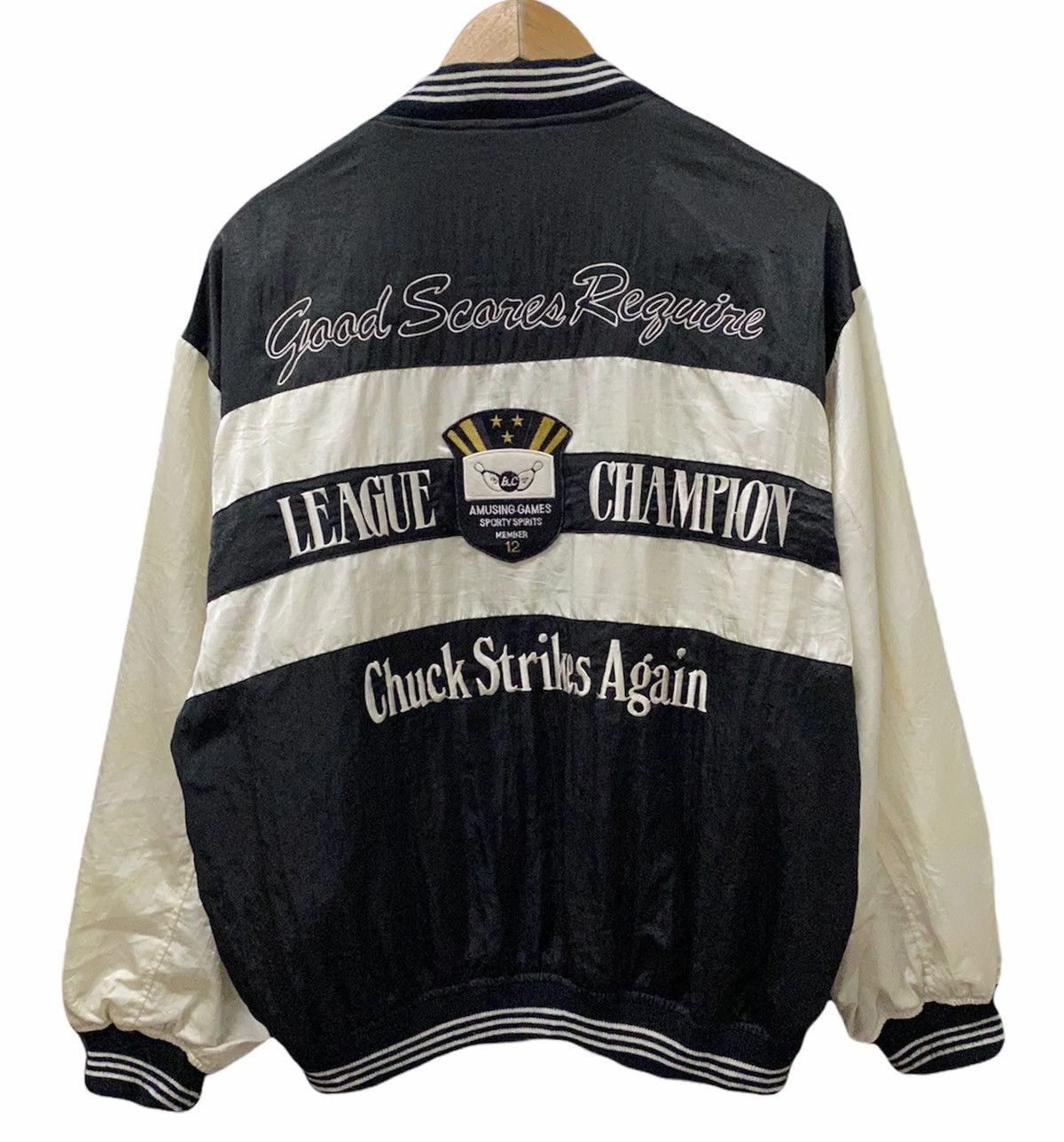 Vintage 🔥Vintage Hot Crew League Champ Bowling Varsity Jacket Size US L / EU 52-54 / 3 - 1 Thumbnail