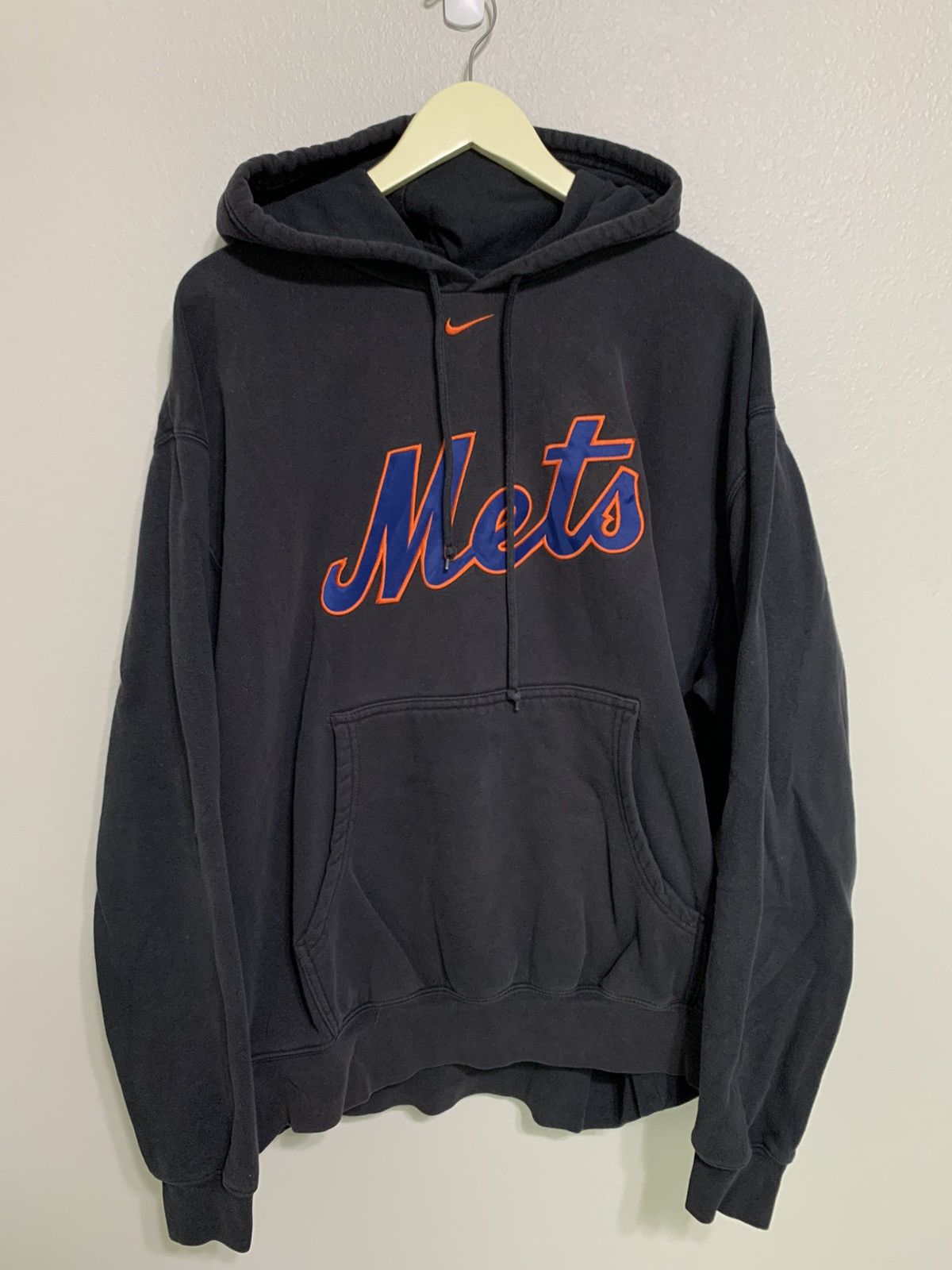 VINTAGE 90'S NIKE NY METS outlet CENTER SWOOSH HOODIE